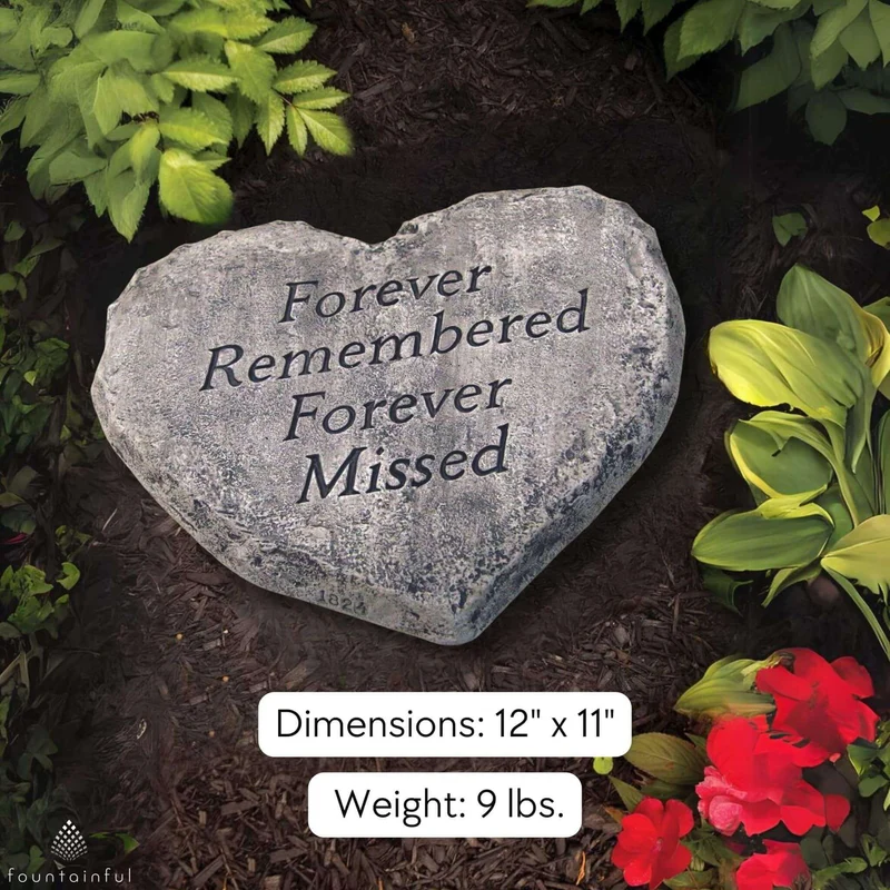Forever Remembered Memorial Concrete Garden Greeting Stone - Massarellis #1824