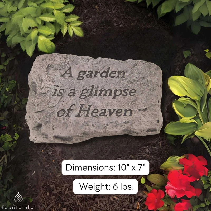 Glimpse of Heaven Concrete Garden Greeting Stone - Massarellis #1882