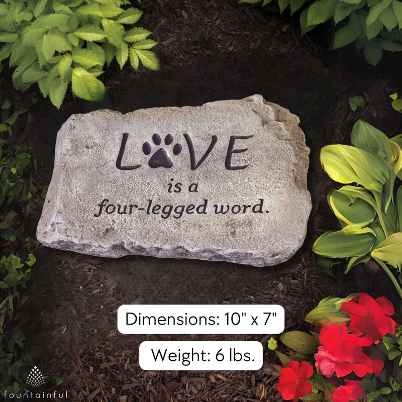 Love for Your Dog Concrete Garden Greeting Stone - Massarellis #1845
