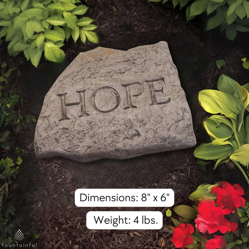 HOPE Concrete Garden Greeting Stone - Massarellis #1932