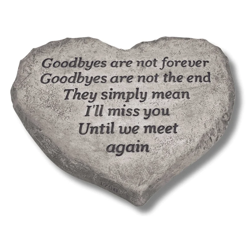 Goodbyes Memorial Concrete Garden Greeting Stone - Massarellis #1796
