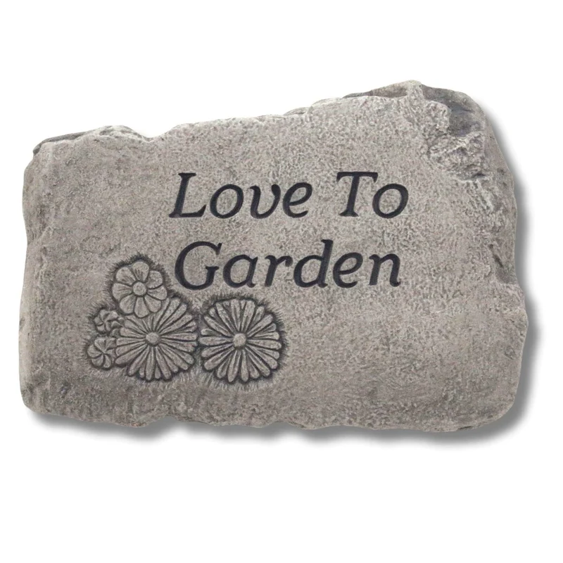 Love to Garden Concrete Garden Greeting Stone - Massarellis #1750