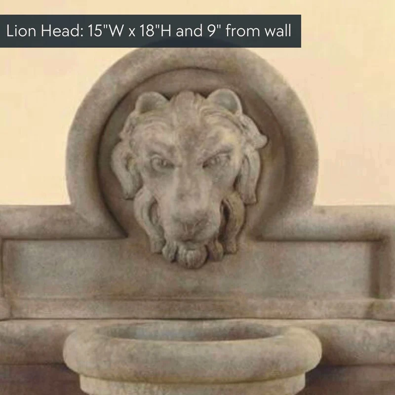 Leone Grande Concrete Wall Fountain - Giannini #1226