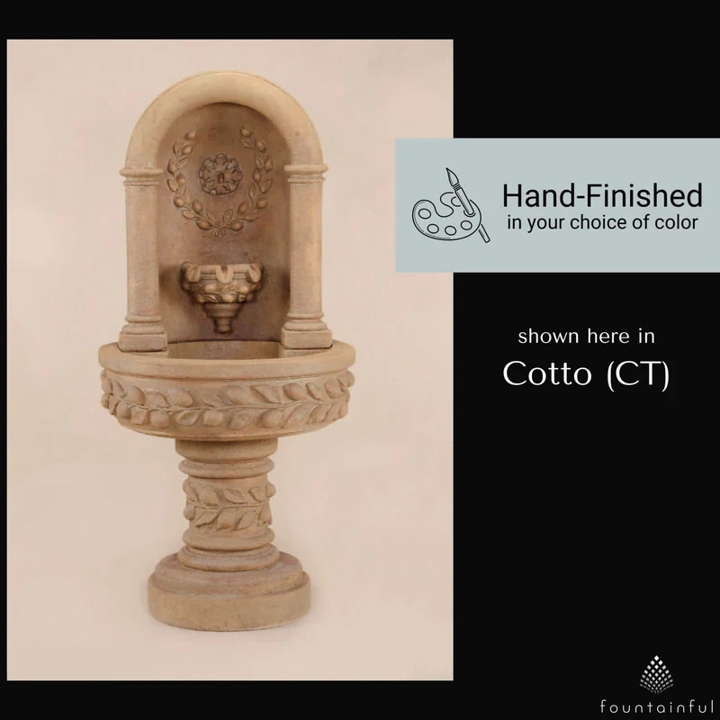 Deruta Lemon Niche Concrete Wall Fountain - Giannini #1206
