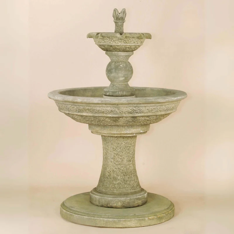 Antiquarium 2-Tier Concrete Fountain with Base - Giannini #1133