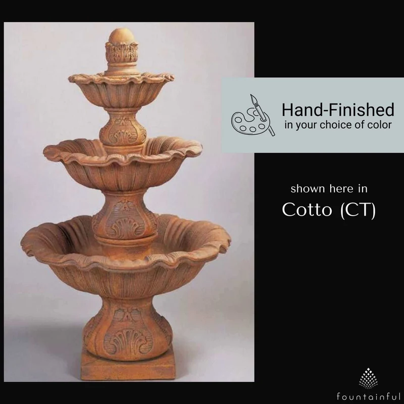 Regina 3-Tier Concrete Fountain - Giannini #1027