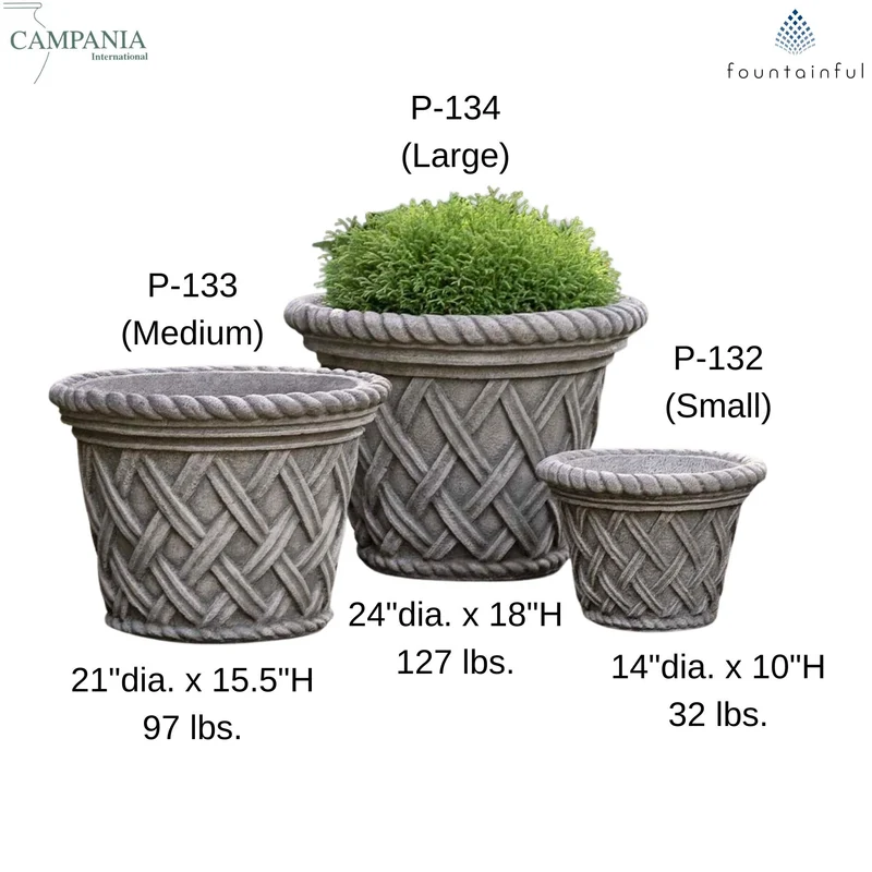 English Weave Series Concrete Planters - Campania