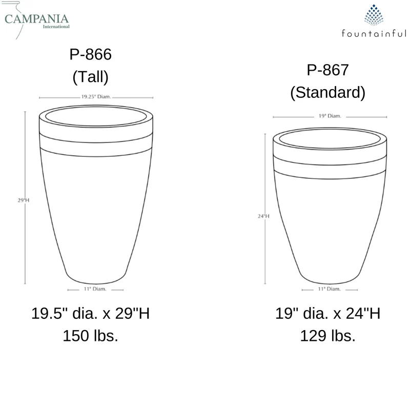 Moderne Tapered Concrete Planters - Campania