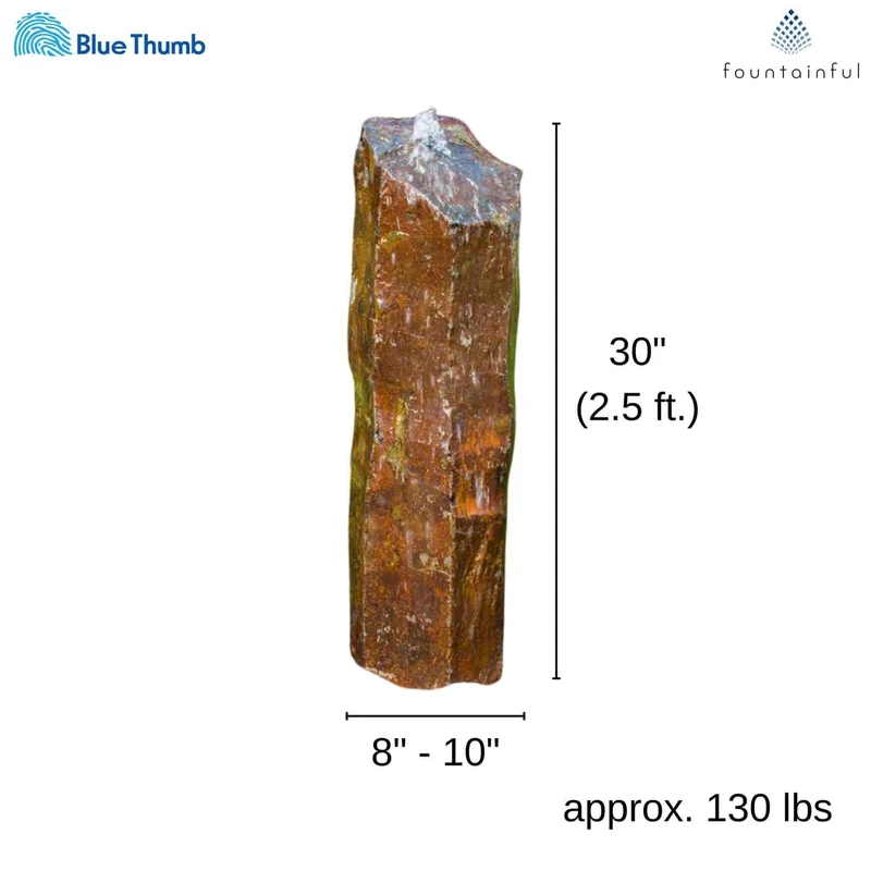 Rustic Basalt 30" Column Fountain - Complete Kit - Blue Thumb