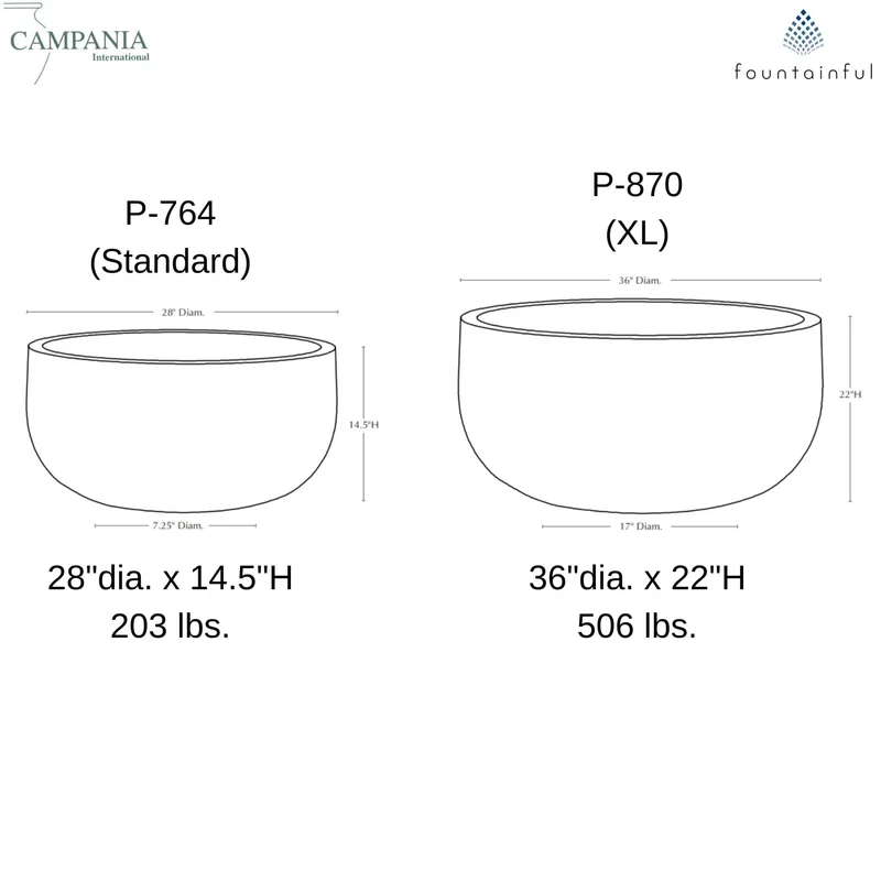 Tribeca Low Series Concrete Planters - Campania