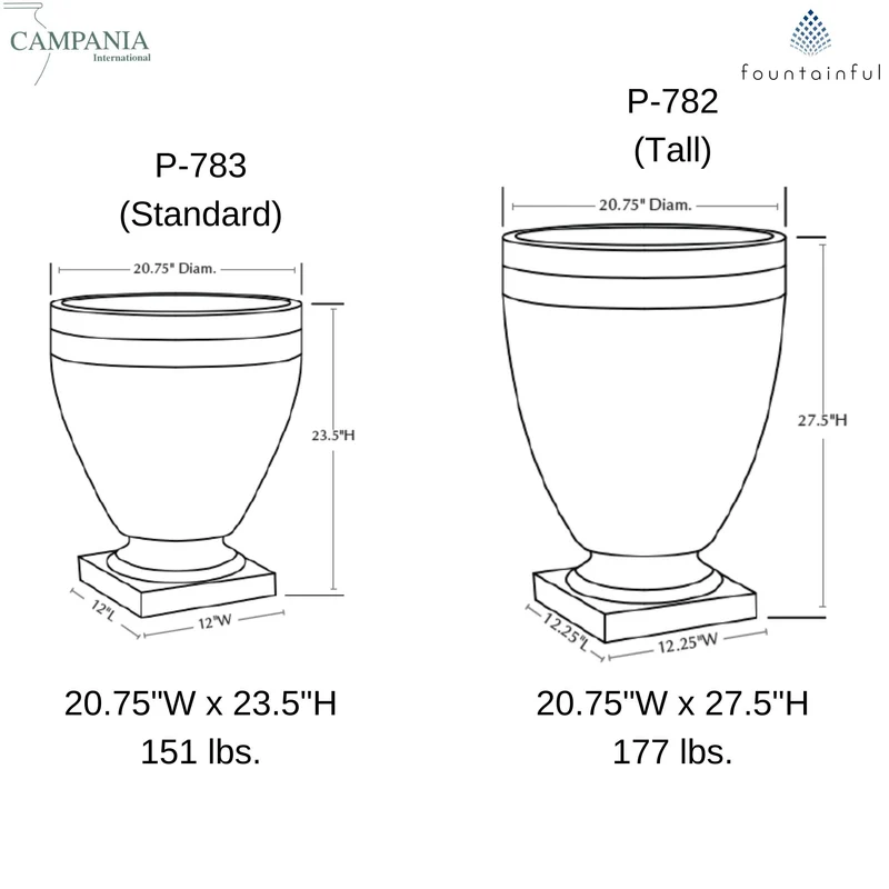 Moderne Copper Banded Concrete Planters - Campania