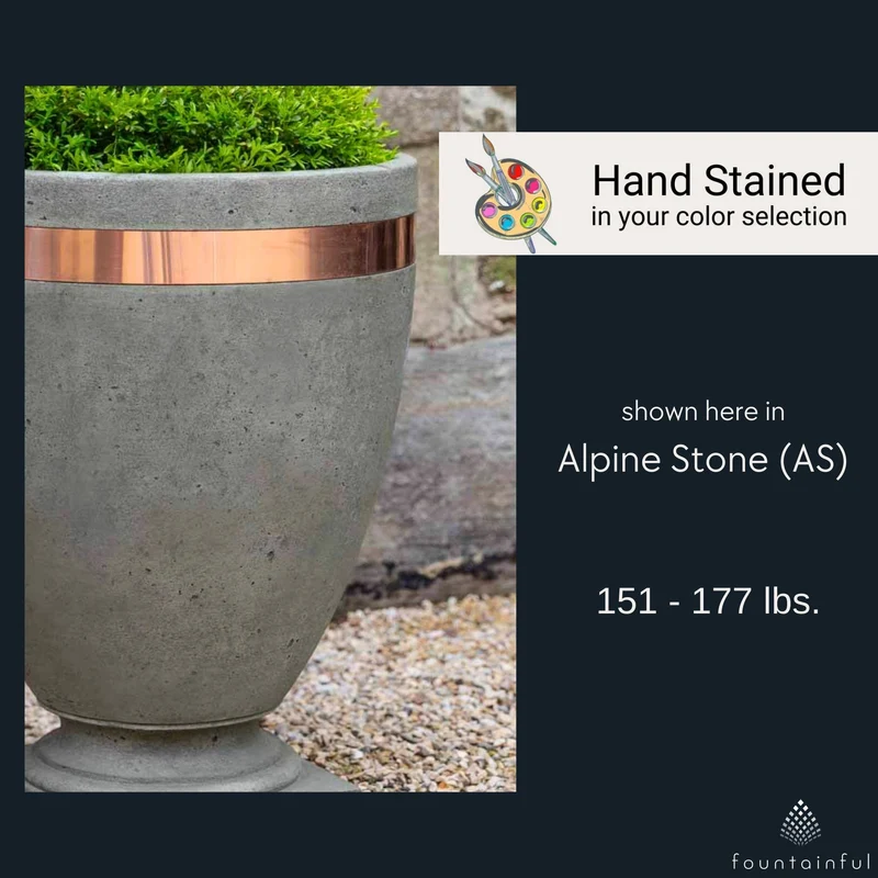 Moderne Copper Banded Concrete Planters - Campania