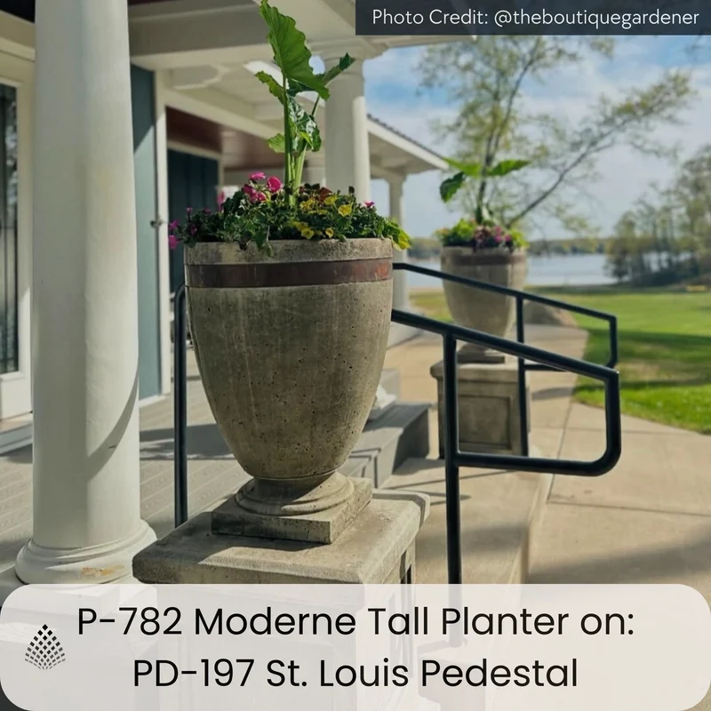 Moderne Copper Banded Concrete Planters - Campania