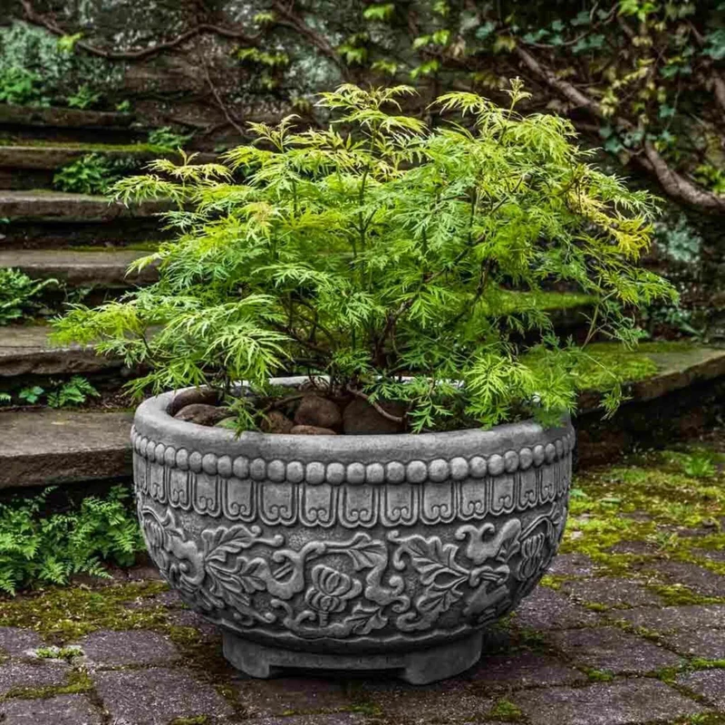Jaipur Concrete Bowl Planter - Campania #P772