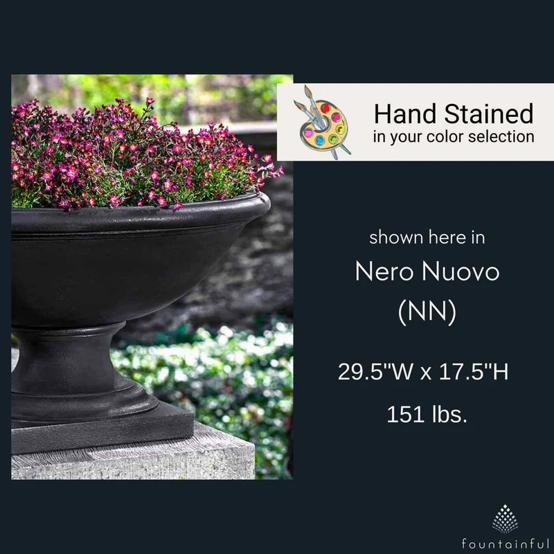 Low Savannah Concrete Urn Planter - Campania #P734