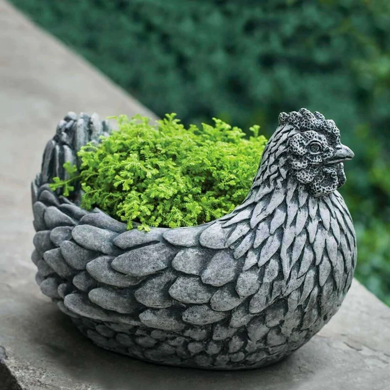 Chicken Concrete Planter - Campania #P715