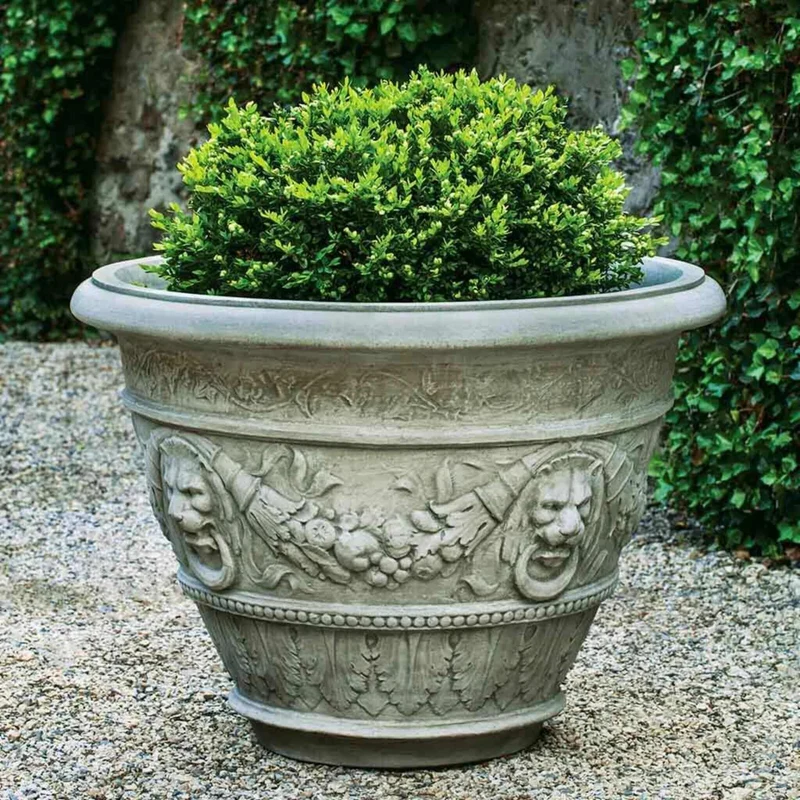 Rosecliff Lion Head Concrete Planter - Campania #P683
