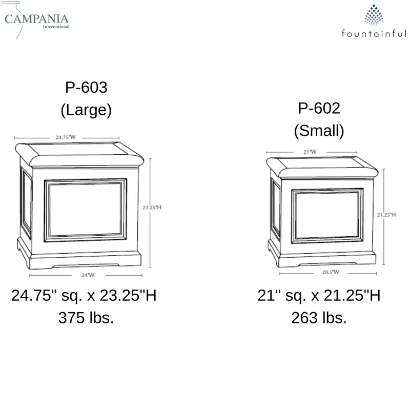 Orleans Concrete Box Planters - Campania