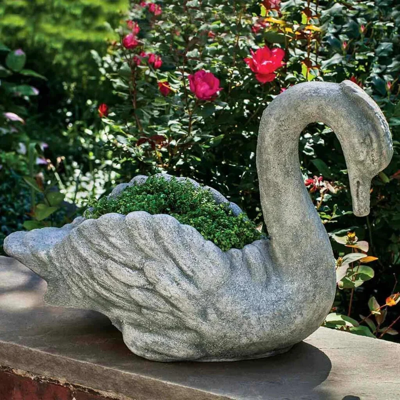 Newport Swan Concrete Planter - Campania #P678