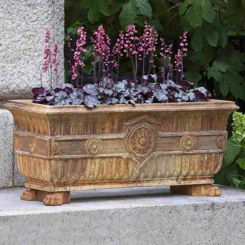 Smithsonian Eastlake Fern Concrete Box Planter - Campania #P533