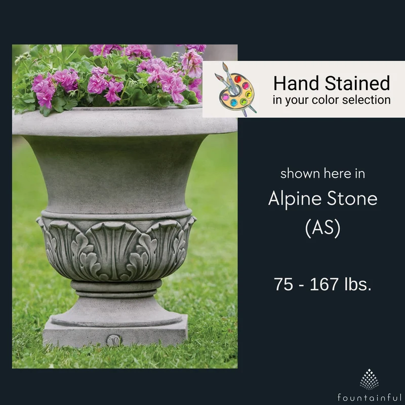 Williamsburg Acanthus Concrete Urn Planters - Campania