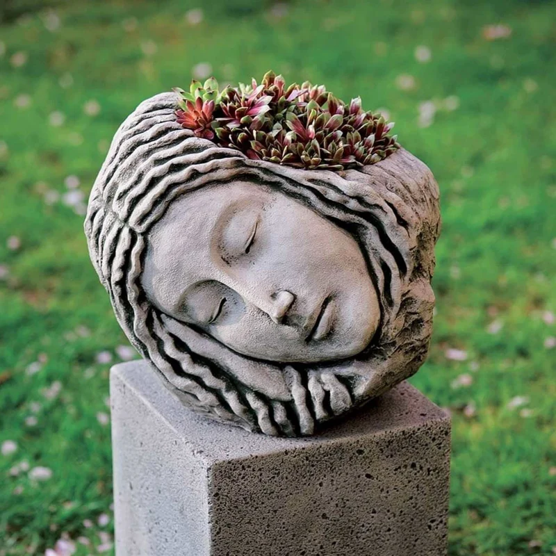 Sleeping Maiden Concrete Planter - Campania #P437
