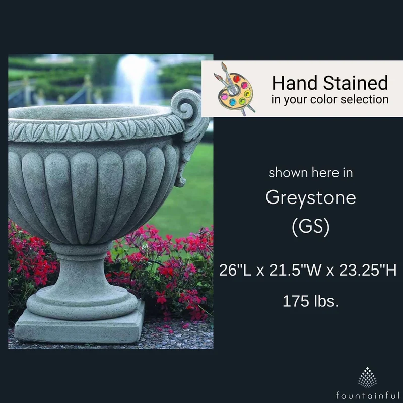 Longwood Volute Handle Concrete Urn Planter - Campania #P350