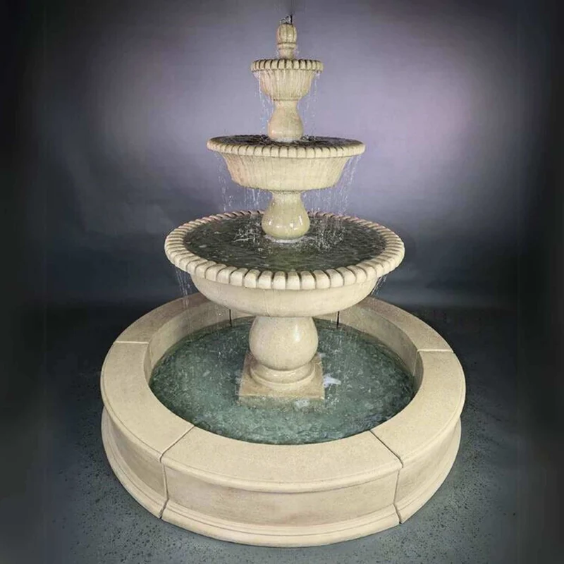 Malibu 3-Tier Concrete Easy Pond Fountain - Giannini #1801