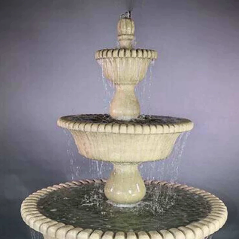 Malibu 3-Tier Concrete Easy Pond Fountain - Giannini #1801