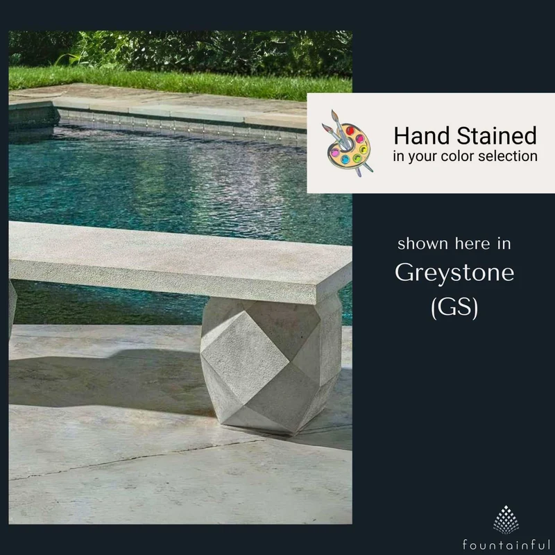 Polyhedron Concrete Garden Bench - Campania #BE152