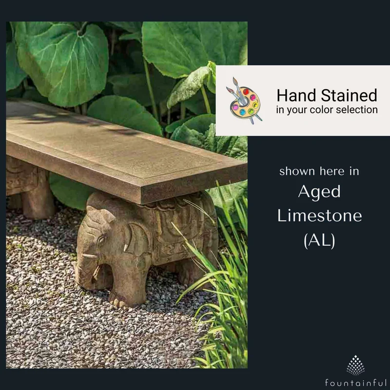 Elephant Concrete Garden Bench - Campania #BE141