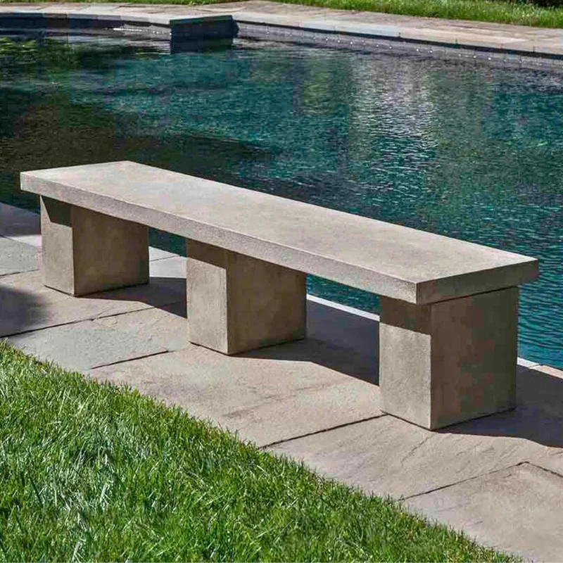 Biscayne Concrete Garden Bench - Campania #BE132