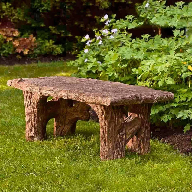 Faux Bois Concrete Garden Bench - Campania #BE116