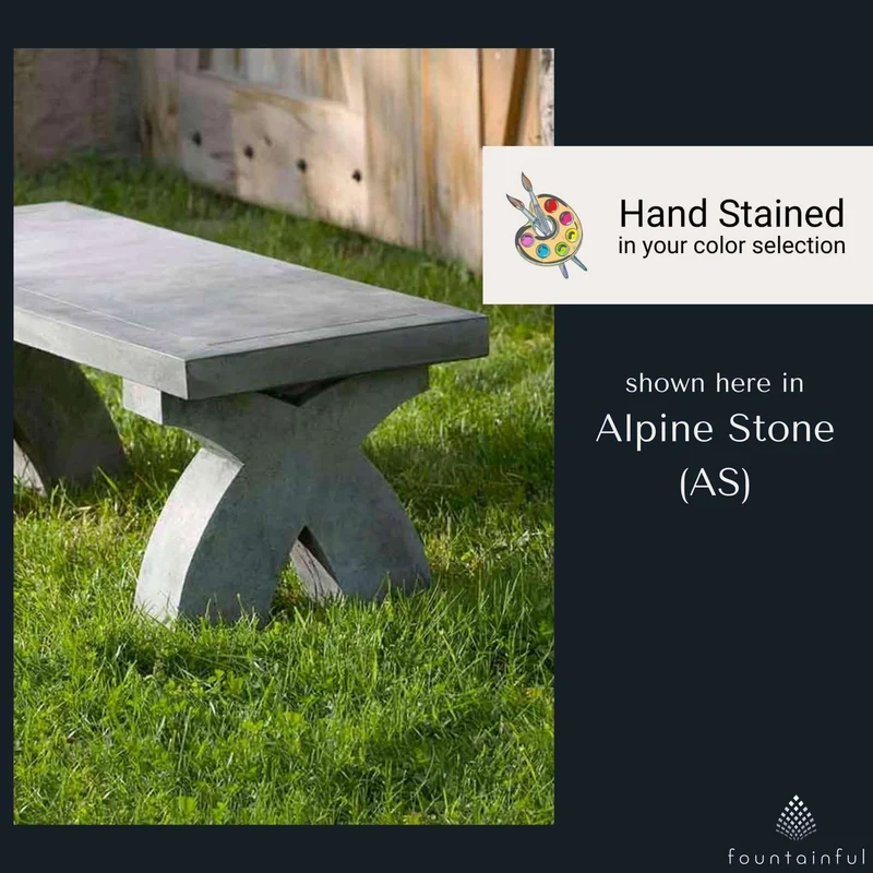 The X Concrete Garden Bench - Campania #BE111