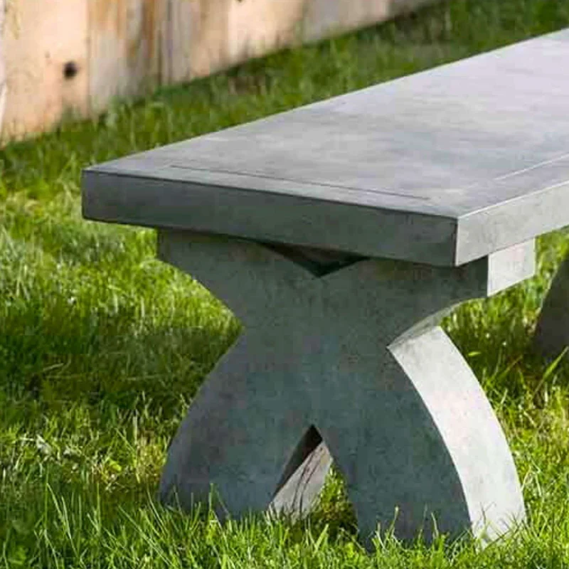 The X Concrete Garden Bench - Campania #BE111