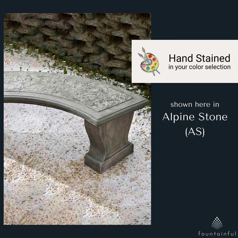 Curved Leaf Concrete Garden Bench - Campania #BE23