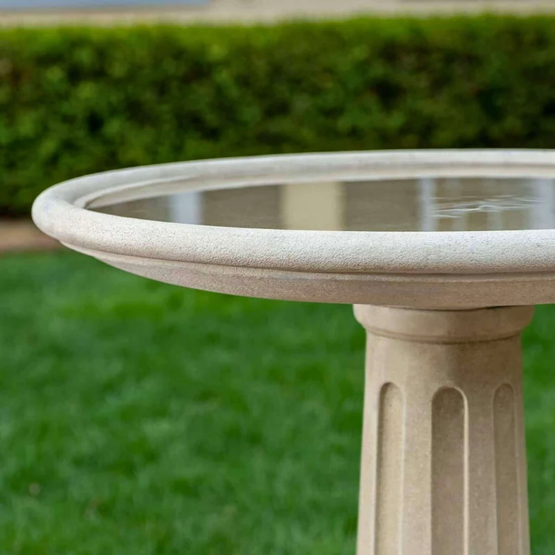 Garnier Bird Feather Concrete Bird Bath - Campania #B196