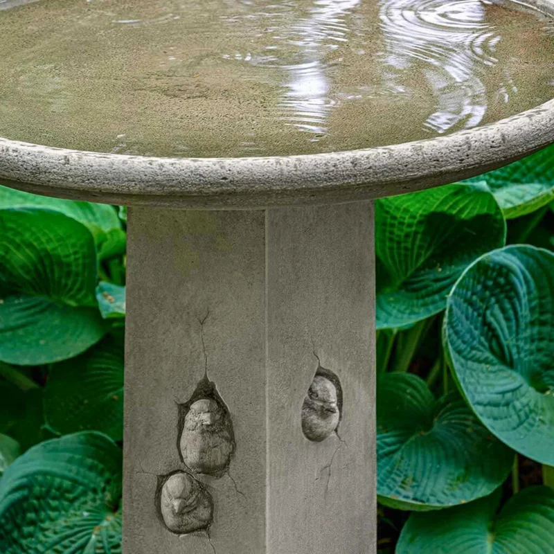 The Birdhouse Concrete Bird Bath - Campania #B191
