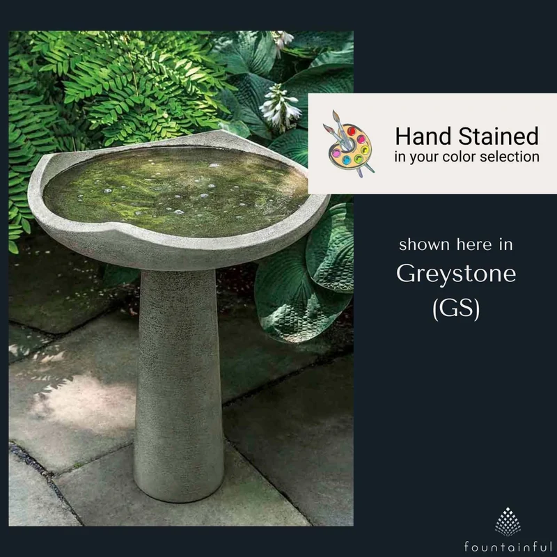 Oslo Medium Concrete Bird Bath - Campania #B189