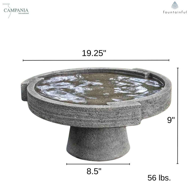 Concept Low Concrete Bird Bath - Campania #B187