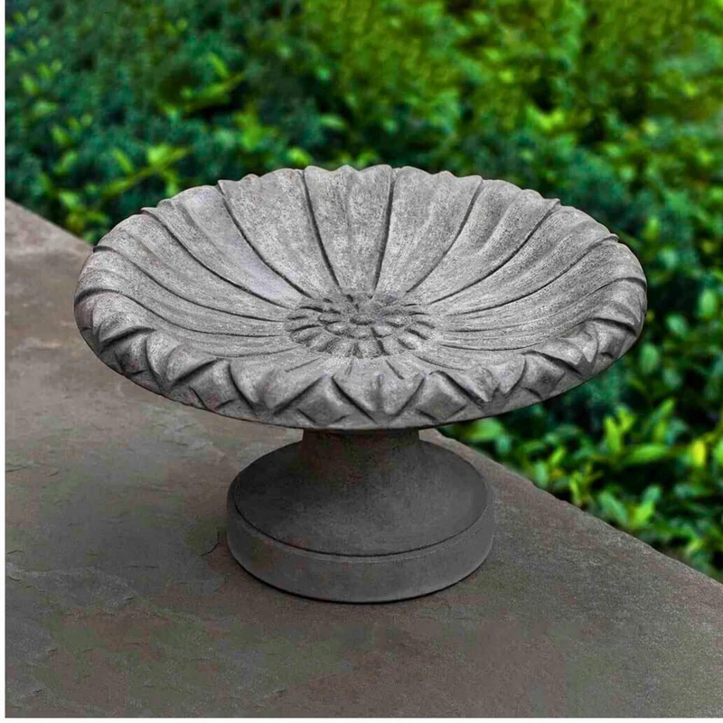 Lotus Concrete Bird Bath - Campania #B184