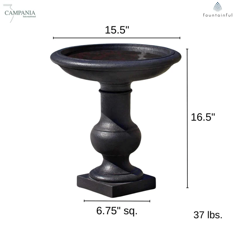 Balustrade Concrete Bird Bath - Campania #B181