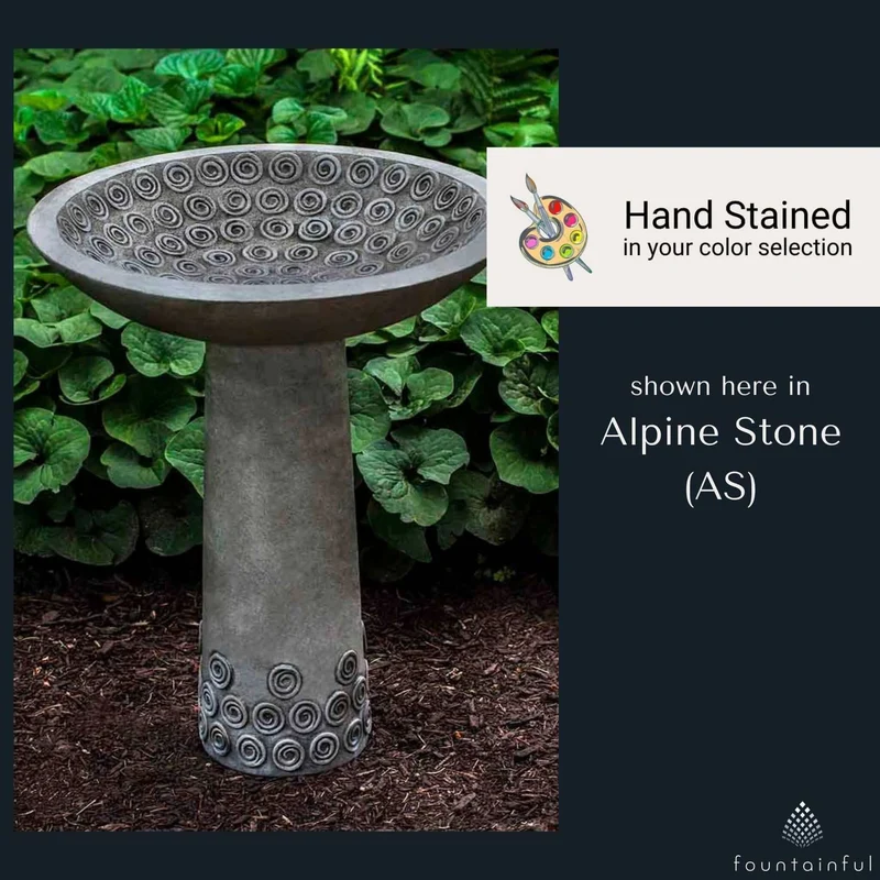 Cirrus Concrete Bird Bath - Campania #B161