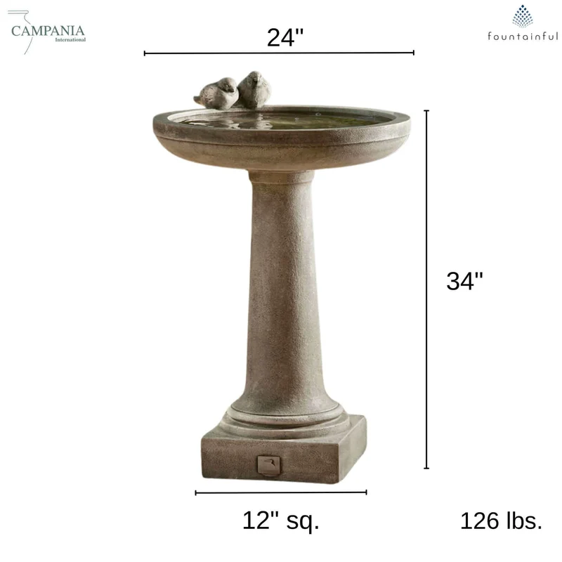 Juliet Concrete Bird Bath - Campania #B143