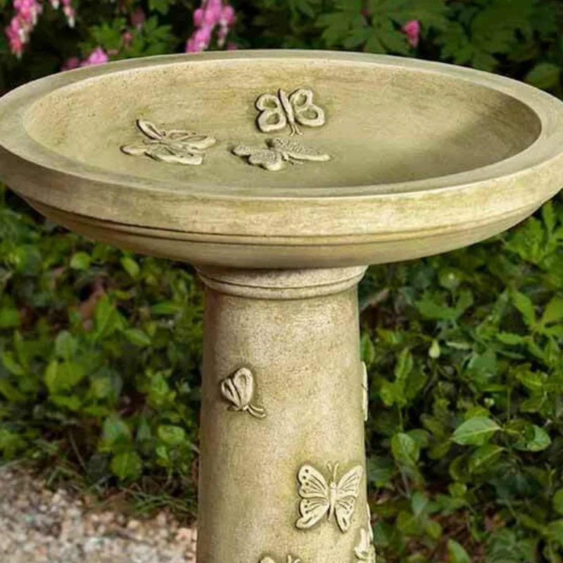 Butterflies are Free Concrete Bird Bath - Campania #B145