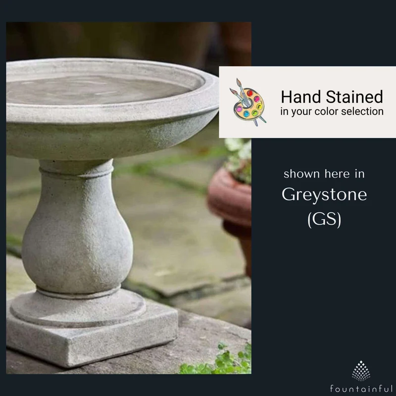 Beauvoir Concrete Bird Bath - Campania #B141