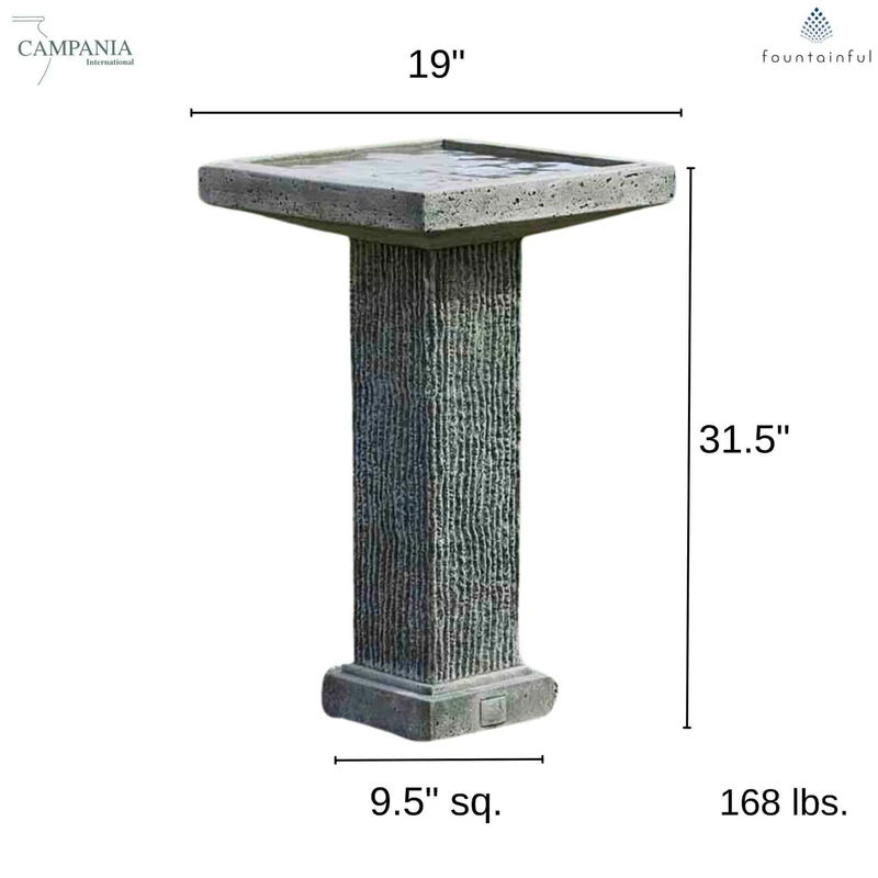 Reef Point Concrete Bird Bath - Campania #B130