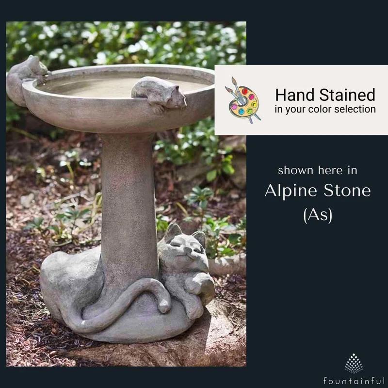 Catnap Concrete Bird Bath - Campania #B127