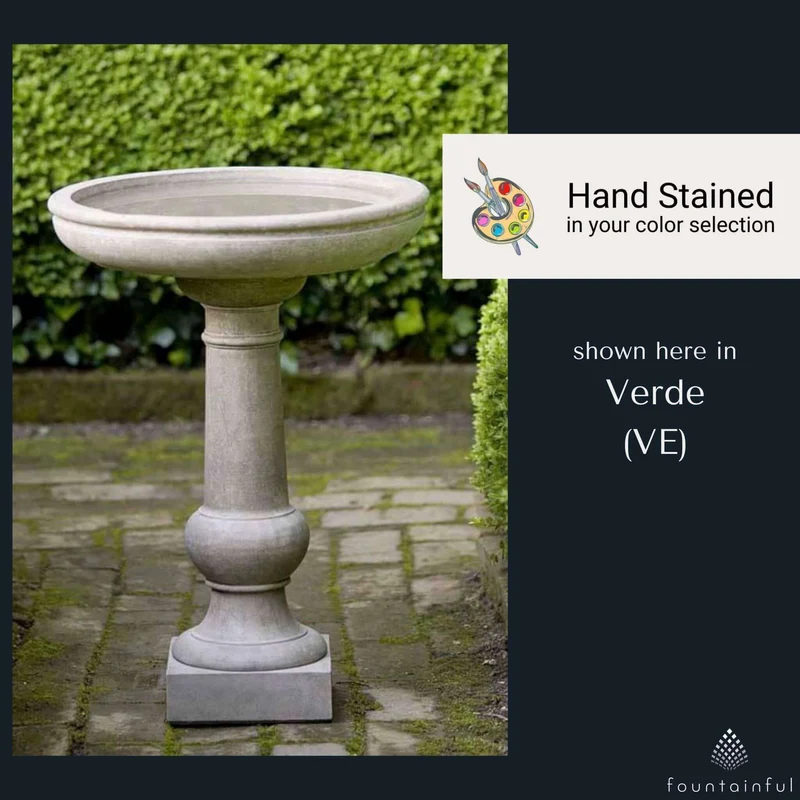Williamsburg Tea Table Concrete Bird Bath - Campania #B120