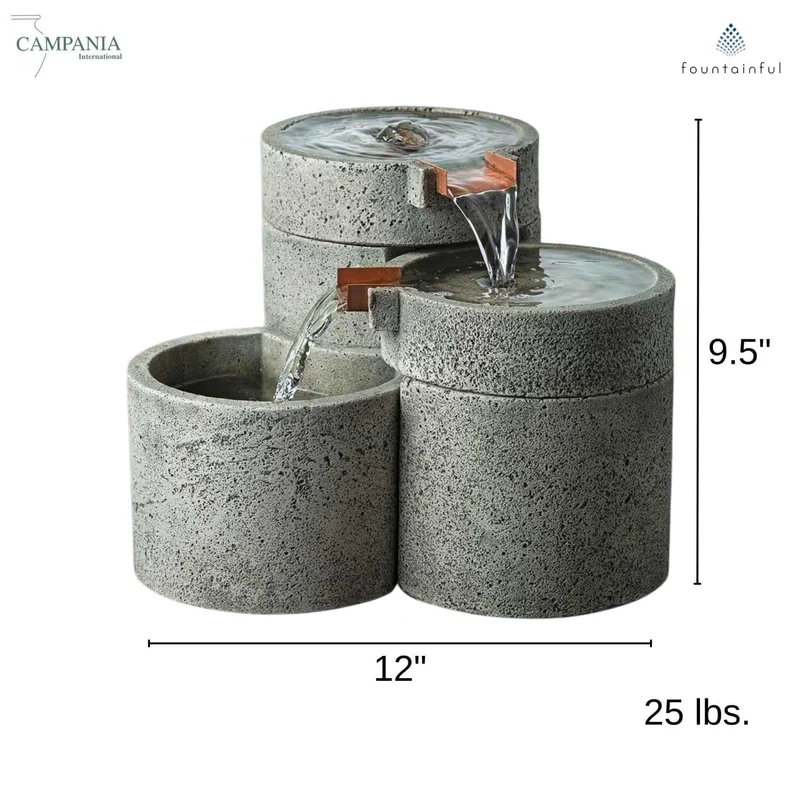 Venn Concrete Tabletop Fountain - Campania #FT406